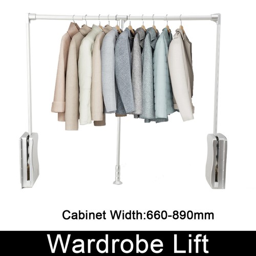 Pull down closet rod - down,